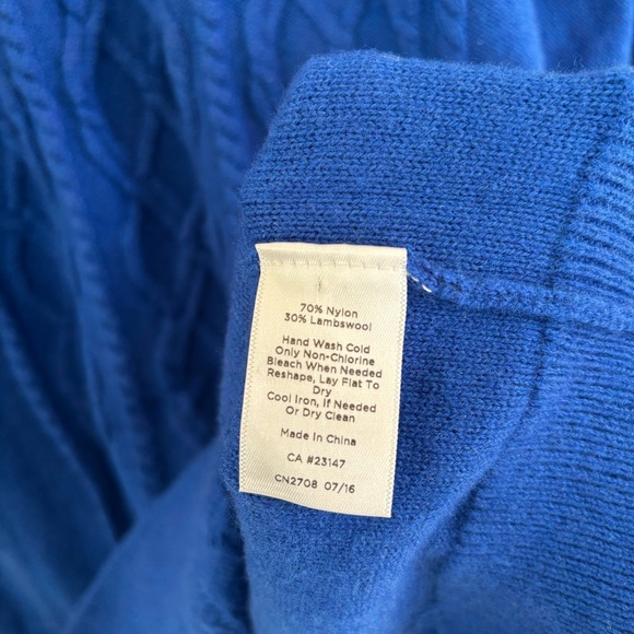 Talbots Lambswool Blend Cable Knit Sweater Preppy Old Money Quiet Luxury Large - Picture 10 of 13